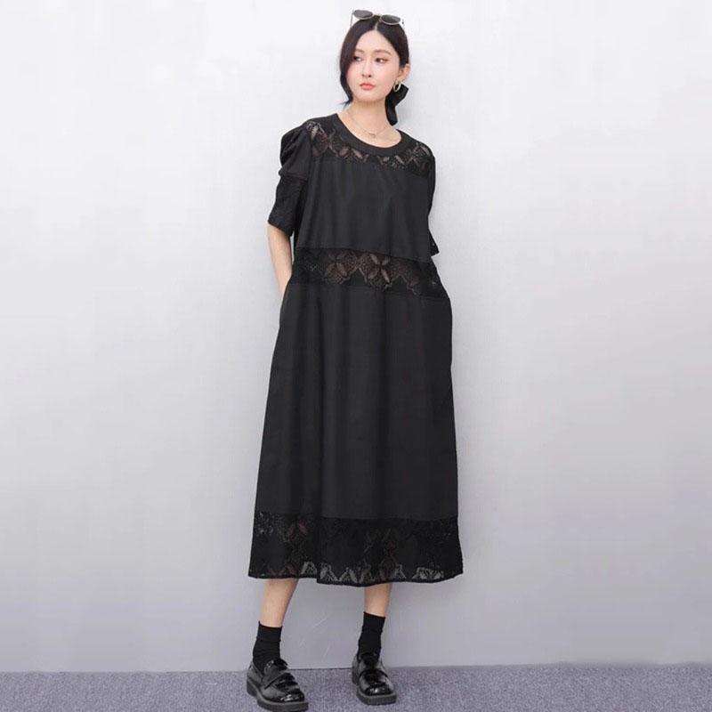 Xitao Ausgeschnittenes Patchwork-Kleid ZMY1155