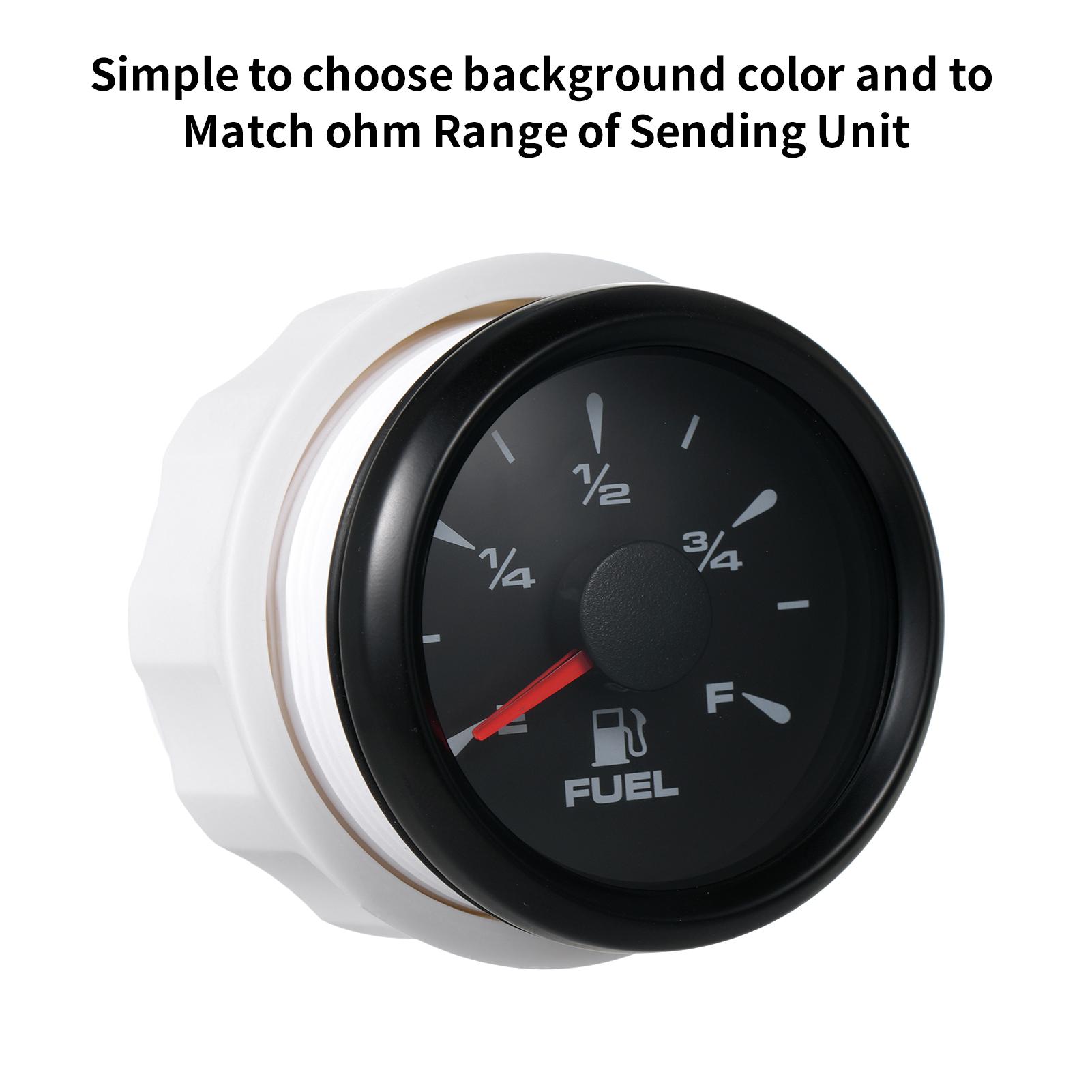 0-190OHM, 240 33OHM, 240 30OHM FUEL GAUGE, 8 COLOR COLOR, 9 32V   Signal, Marine Fuel   Gauge for Car Truck Motorcycle
