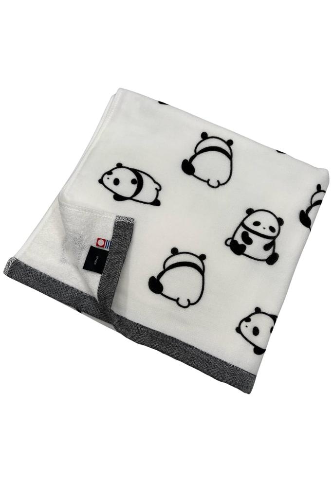 Imabari Gauze Bath 60 X 120 Monochrome Chirashi Panda Made In Cute Panda Towel, Single-Sided Towel, Approx. Cm, Design, Japan, Imabari, Camping, Yoga,