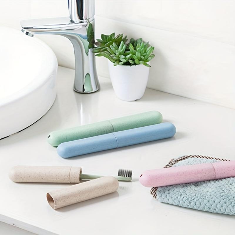 High-Quality Wheat Straw Toothbrush Case - Portable, Formaldehyde-Free Travel Toothbrush Storage Box for Personal Care