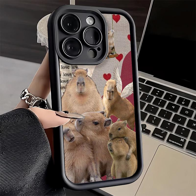 Handyhülle für iPhone 17 Air 16E 15 16 Pro Max Tier Capybara Niedliche Hülle 14 Plus 13 12 Mini Weiche Schale Silikon Fundas