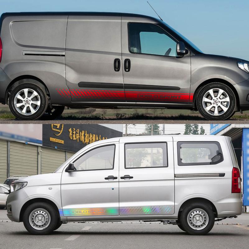 For Fiat Doblo Cargo Maxi Camper Van Car Door Stickers Sport Stripes Graphics Styling Vinyl Decor Decals Auto Tuning Accessories