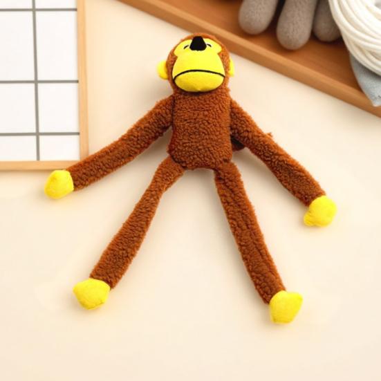 Interactive Monkey Plush for Dogs Cats Soft Bite-Resistant Chew Toy with Sound Pet Anxiety Relief Toy for Teeth Cleaning And Teething