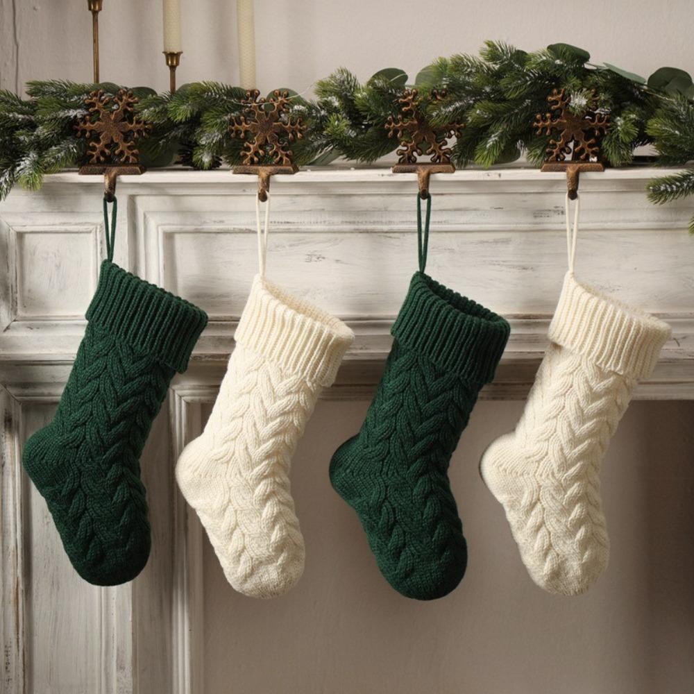 Knitted Christmas Sockings Santa Socks Christmas Decorations  Festive Supplies
