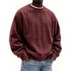 Felpa in velluto a coste da uomo a girocollo larga per autunno e inverno, pullover da uomo a maniche lunghe, top casual