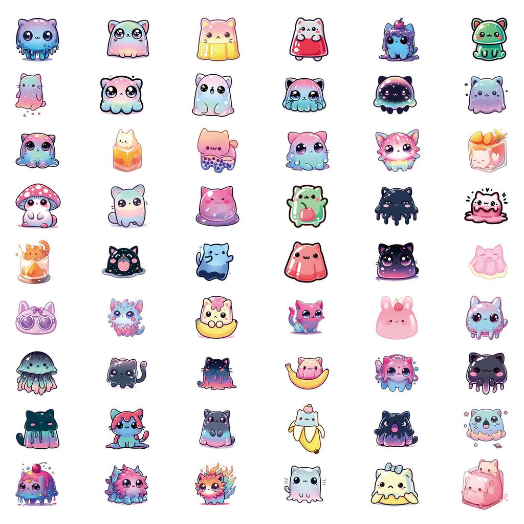 50 Neue Jelly Cat Graffiti Aufkleber Dekorative Roller Wasserbecher Helm Wasserdichte Aufkleber