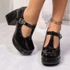 Fashion Women Pumps Designer Platform Mary Jane Shoes for Women Fashion Elegant Double Buckle Thick Heel Shoes Party High Heels Shoes