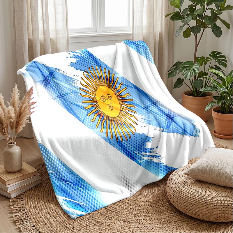 Argentina national football team Theme blanket Soft Flannel Blanket Plush Throw Blanket Cozy Sofa Bed Blanket for Home Decor