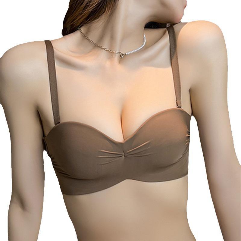 Bezešvá polovyztužená podprsenka pro malá prsa - Nastavitelná, Zvedací, Jednodílná, Bezdrátové trubkové top