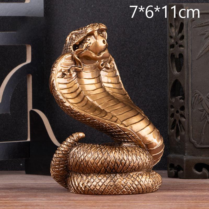 2026 Year Of The Snake Figurine Simulation Snakes Ornaments Animal Resin Statue Chinese Style Tabletop Feng Shui Lucky Crafts