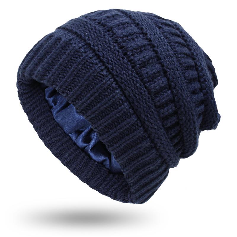 Winter Knitted Beanie Women's Thick Warm Beanie Skull Cap Women's Knitted Letter Hat Beanie Outdoor Riding Suit