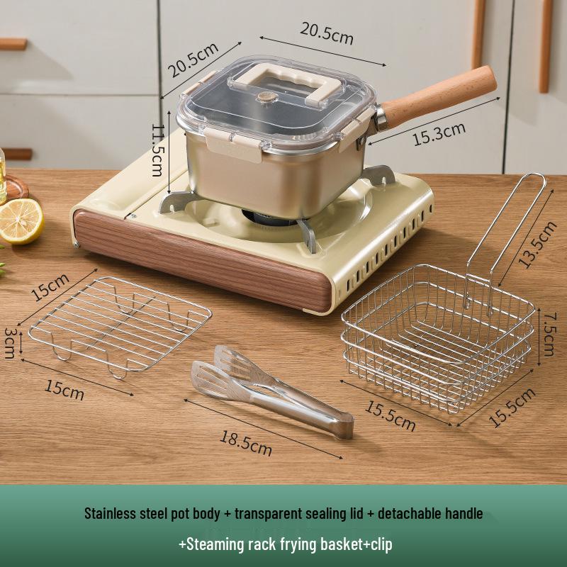 Tragbare Edelstahl-Fritteuse mit Ölfilterkorb für den Innen-/Außenbereich