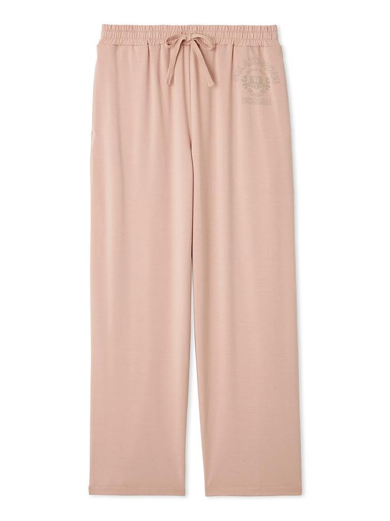 Gelato Pique HOMME Rayon College Logo Long Pink Pants, Men's, PHCP254979,