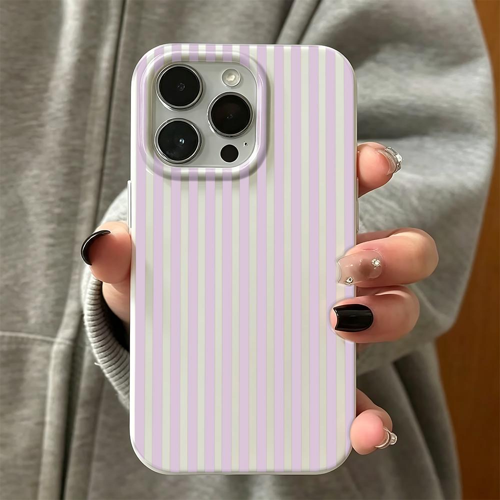 Colorful Striped Minimalist INS Phone Case For iPhone 17 AIR 16 15 14 13 12 11 Pro MAX Plus Y2K Jelly Shockproof Bumper Cover
