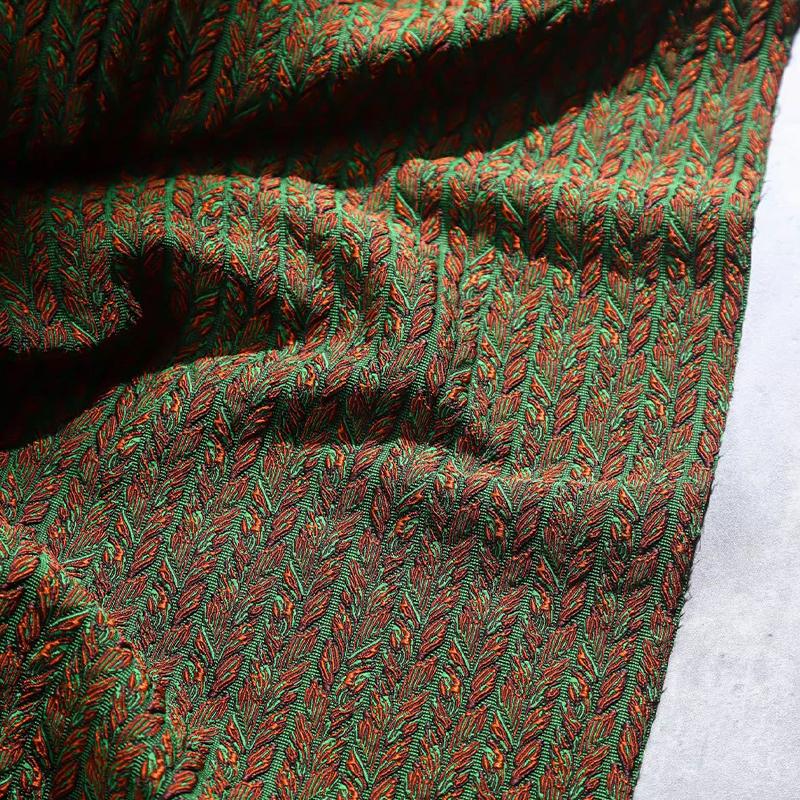 Tessuto Jacquard Creativo Stile Nazionale per Capispalla Borsa Abbigliamento Moda Designer Cucito Fai da Te Tessuto con Texture Intrecciata Spiga di Grano 3D