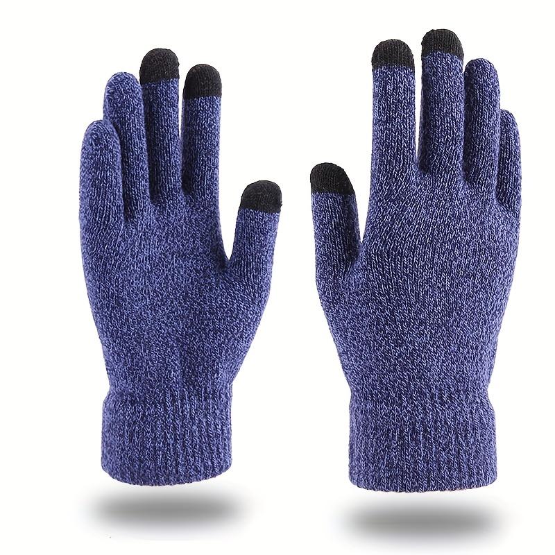 WTEMPO Men's Autumn Winter Full Finger Gloves Windproof Cold-proof Touch Screen Couple Gloves Outdoor Cycling Non-slip Warm Knitted Gloves