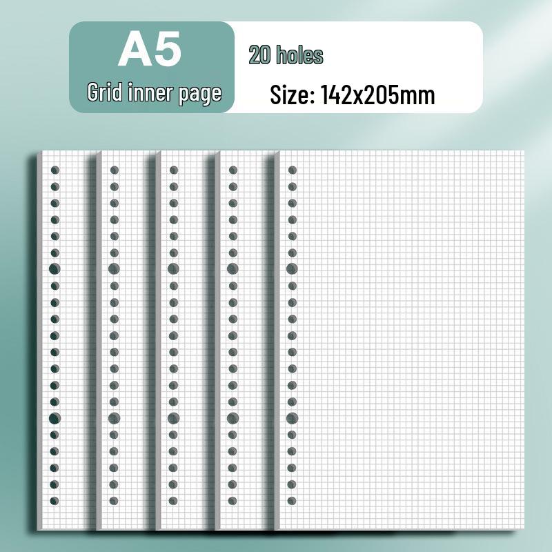 Thickened Loose-Leaf Refill Paper: B5, A5 Grid, A4 for Notebooks