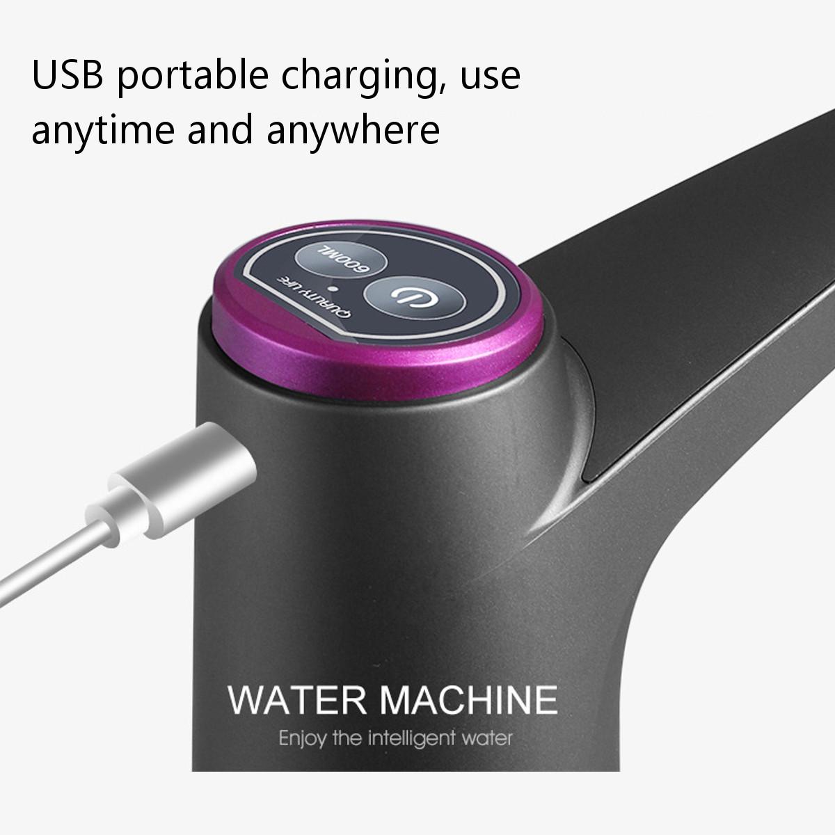Distributore D'Acqua Automatico LED Portatile Con Pompa Elettrica A Ricarica USB - Universale Per Bottiglie Da 4,5L A 18,9L - Struttura Integrata In ABS