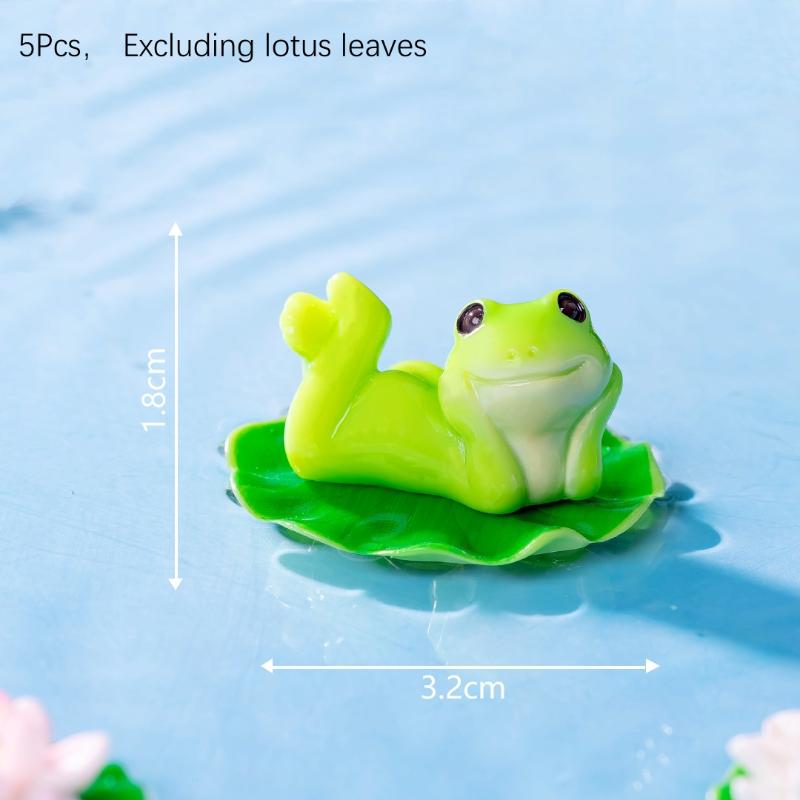 5/6 Pcs Cartoon Funny Frog Figurine Ornament Desktop Living Room Micro Landscape Fish Tank Aquarium Decoration Accessories