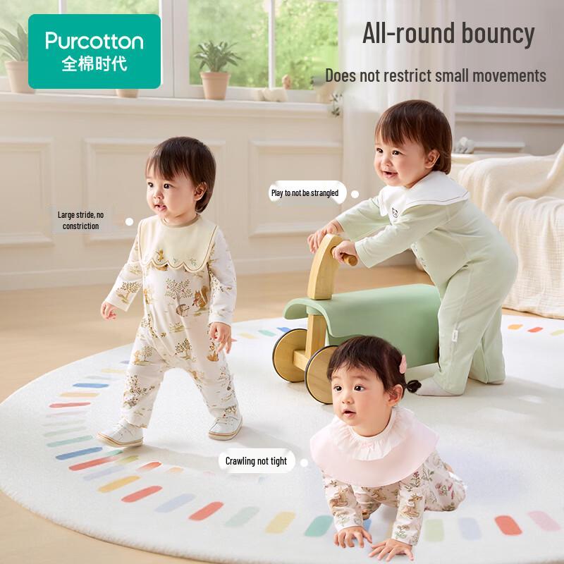 PurCotton Unisex Baby Soft Cotton Long-Sleeve Bodysuit