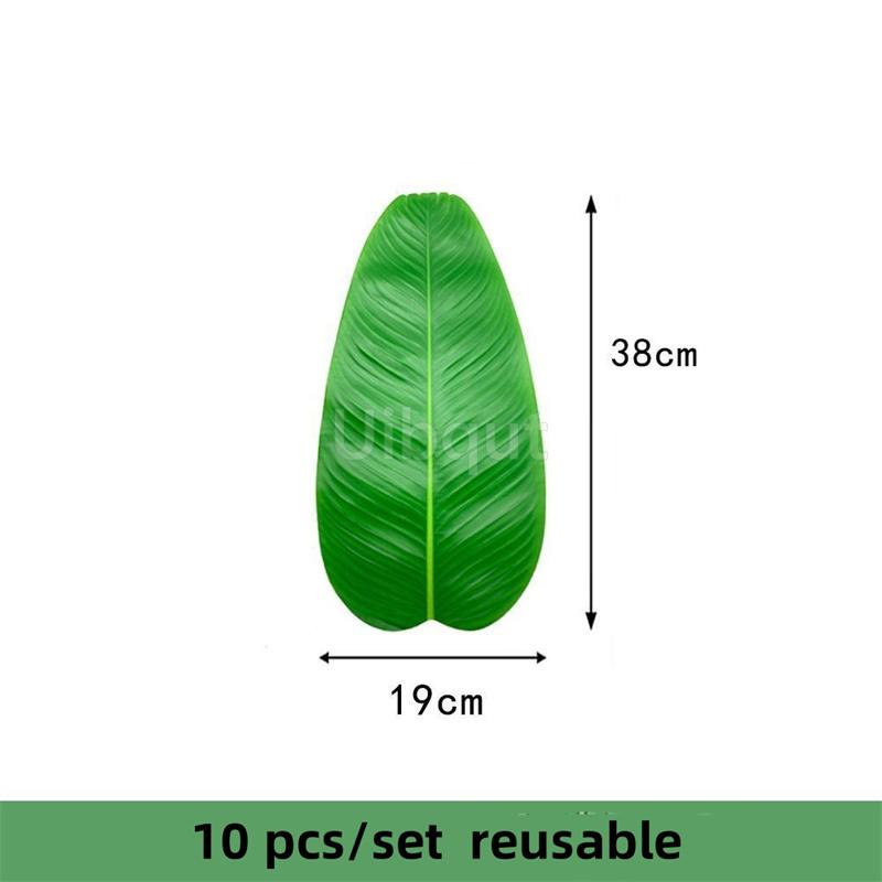 10 pcs set reusable Banana lotus leaf Leaf Placemats Table Decoration Heat Resistant Coasters Faux Pad Dining steak plate Mats