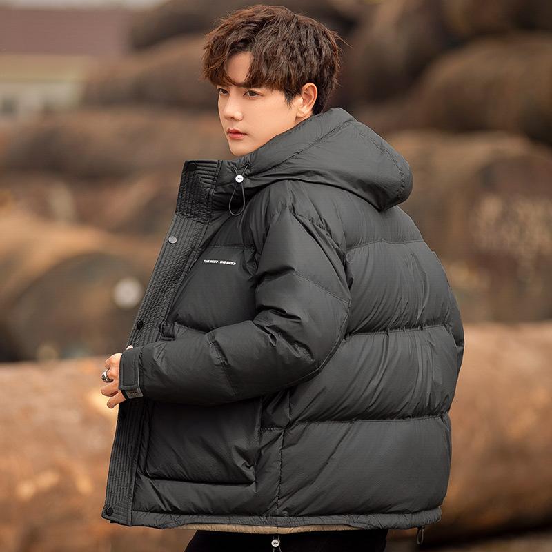 New Trendy Male Teen White Duck Down Thickened Warm Jacket