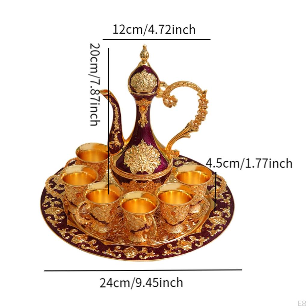 Turecký displej na čajovou konvici se sadou šálků kávy, pro domácí setkání