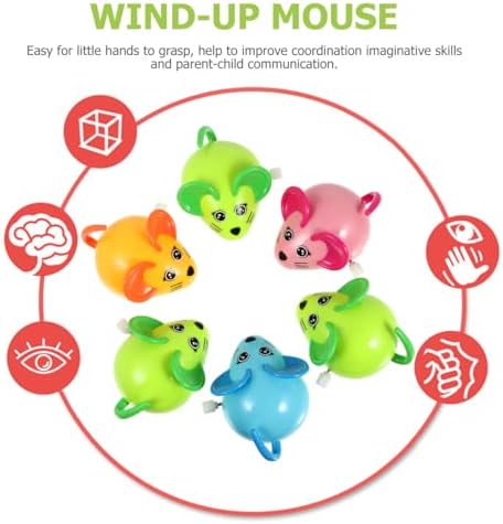 Garneck Wind-Up Toy Mouse - 8cm Fun Kids Birthday Party Toy & Cat Lover Gift for Pets