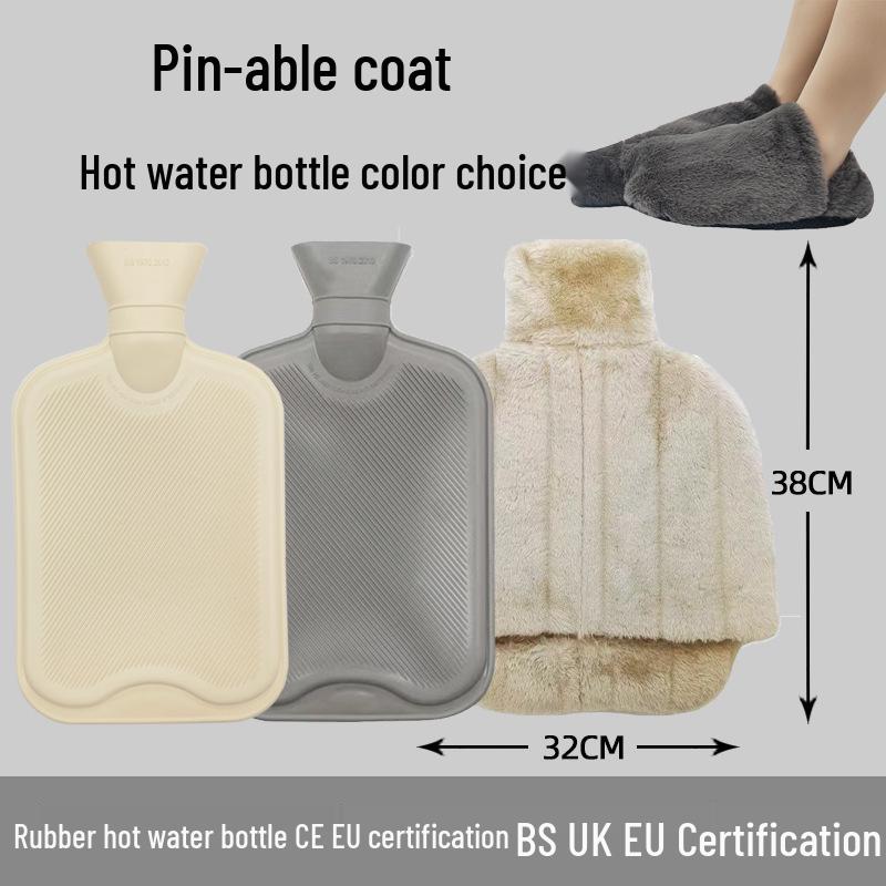 Explosion-Proof Hot Water Bottle: Rubber Design for Stomach and Feet, Long-Lasting Warmth