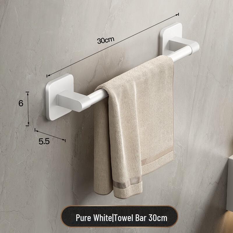 TDYU No-Drill Wall-Mounted Aluminum Towel Rack with Shelf