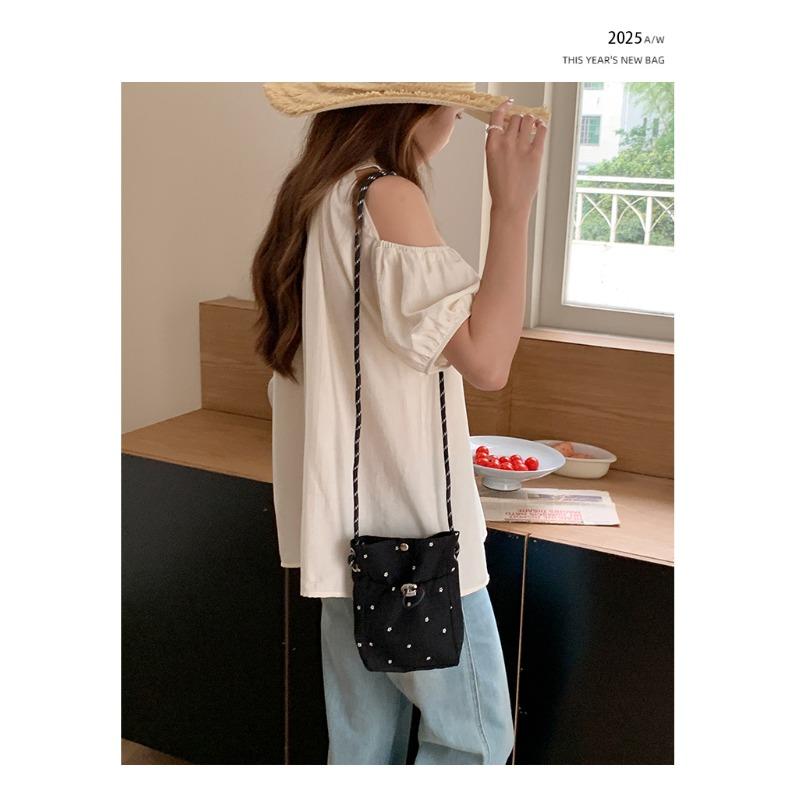 Pleated Cloud Bag Female New Korean Version of The Summer All-match Casual Gentle and Sweet One-shoulder Messenger Mobile Phone Bag
