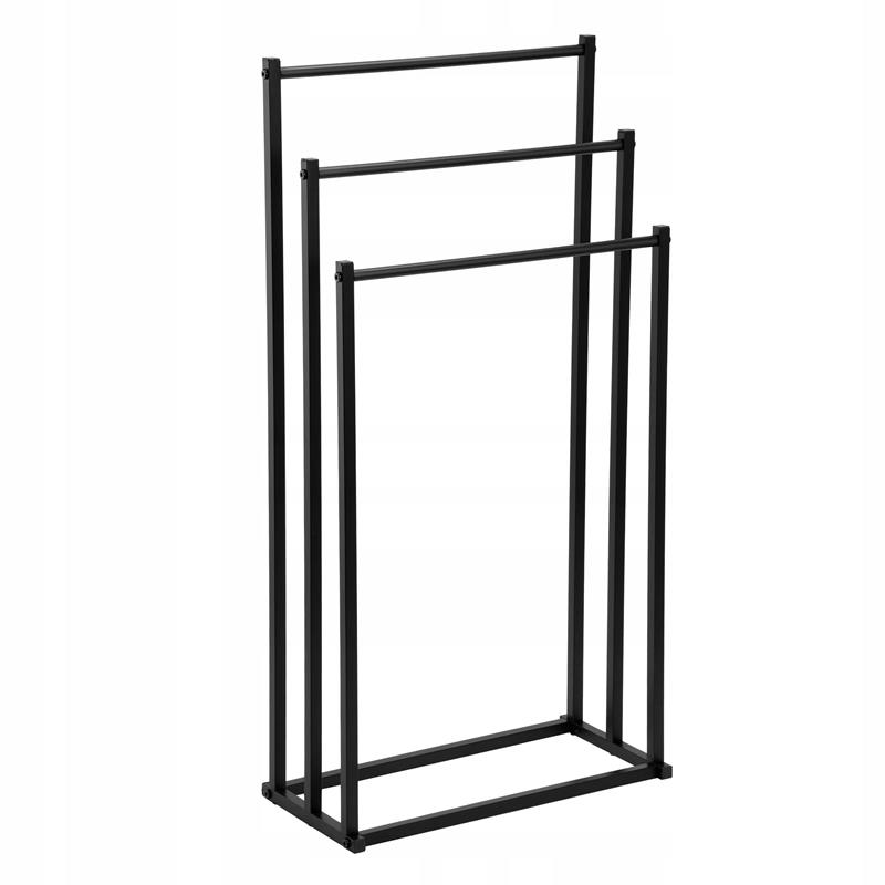 Towel Rack Bathroom Hanger Metal Standing Industrial Black