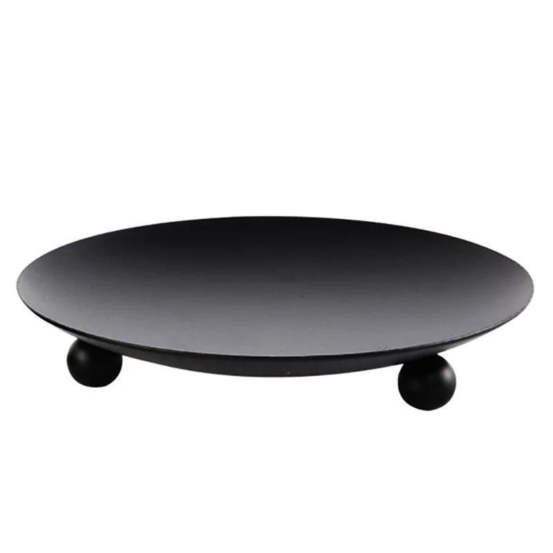 

Круглый подсвечник из пластины, винтажный черный золотой подсвечник, кованый железный подсвечник, принадлежности для свадебного фестиваля и вечеринок, домашний декор чёрный