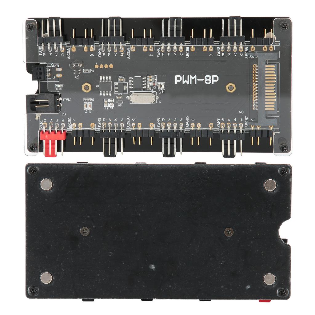 Case Fan Hub PWmARGB 2 in 1 Wireless Remote Controller for Computer Cooling Fan