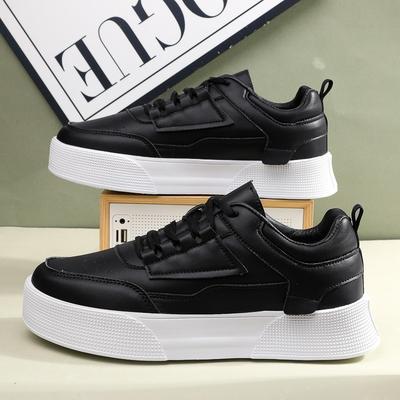 Baskets pour Homme Mode Chaussures Décontractées en Cuir Chaussures de Skateboard Étudiant Jeune Chaussures Vulcanisées à Plateforme pour Homme Chaussures de Tennis de Luxe