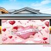 Happy Valentine's Day Tapestry, Pink Glitter Heart Background Cloth, Romantic Party Decor