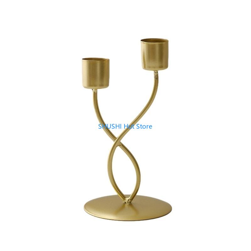 Nordic Styles Vintage Metal Iron Holder Decorative Stand Candlestick for Wedding Dining Table Centerpiece D57B