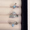 Sea Blue Enamel Fish-Shaped Open Ring Love Fashion High Personality Exquisite Mori Elegant Ring Woman