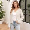 Womens Striped Cardigan Casual Long Sleeve Open Front Button Down Loose Knit