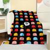 1pc Pac-Man,Ghosts,Classic GameDigital Print Fleece Blanket - Contemporary Style, Suitable for All Seasons, Perfect for Home, Travel, or Cam