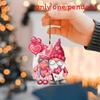 Christmas Santa Pink Claus Acrylic Flat Surface Car Pendant For Interior Vehicle