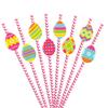 2025 New Model, Easter, Easter Party Decoration, Egg Radish, Disposable, Paper, Beverage Decoration, Straw, Party Decoration
