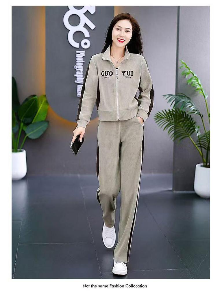 2025 Spring & Autumn Petite Women's Fashionable Two-Piece Influencer Street Style Sportswear Set