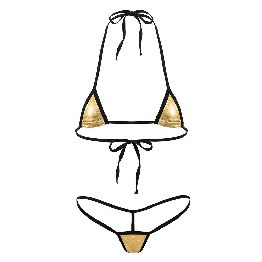 Womens Micro Swimsuit Bra Mini Bikini Swimwear 2Pcs/Set Bathing Suit