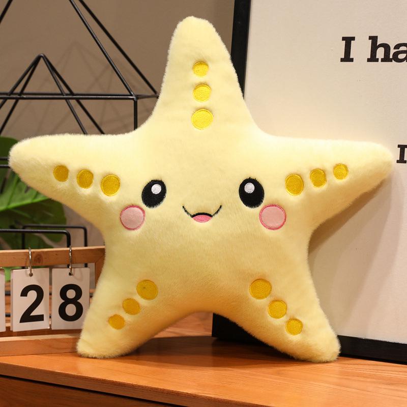 Kolorowa pluszowa lalka-poduszka w kształcie rozgwiazdy – wisiorek z pięcioramienną gwiazdą i rekwizyt do zdjęć