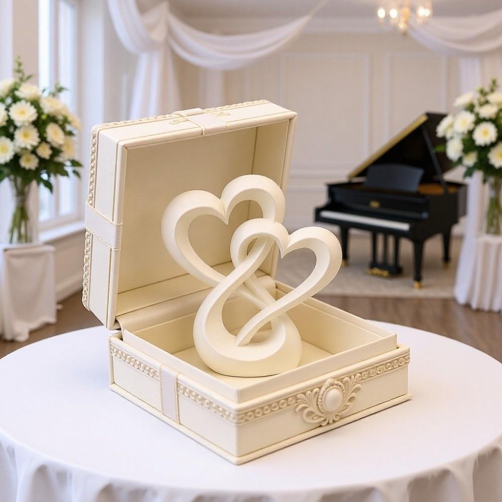 3D Printed Double Heart Ornament Lovers Gifts Hollow Heart Models Car Interior Ornament Home Decor