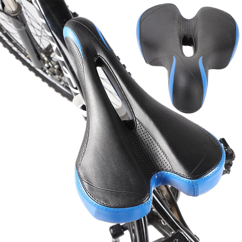 Bergstraßen-Faltrad-Sattelpolster Weicher Sitz Stoßdämpfend Fahrradsattel Schwarz & Blau