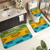 Lisa Larson 3Pcs Flannel Toilet Mat Set Bathroom Rug Bath Carpet Non Slip Home Decor Toilet 3 Pcs Bathroom Textile Set