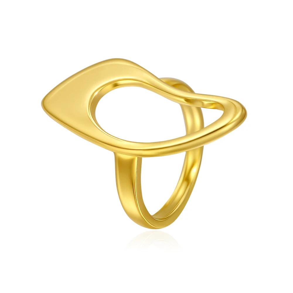 Stainless Steel Hollow Out Geometric Irregular Gold Color Rings Creative Statement Finger Ring Jewelry Accessories Dropshipping
