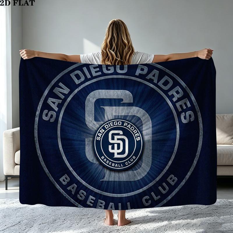 San Diego Padres Print Flannel Blanket High Quality Warm Comfortable Cover for All Seasons Perfect for Gifts Home Decor